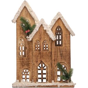 Shatchi Christmas Warm White Battery Powered LEDs Wooden House Snow Covered Cottage Village Indoor Decorations in Brown Brown Shatchi Christmas Warm White Battery Powered LEDs Wooden House Snow Covered Cottage Village Indoor Decorations in Brown Brown