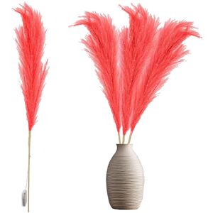 Shatchi 100cm Prelit Pampas Grass Warm White LEDs Battery-Operated Christmas Artificial Flowers Decorations in Red Red Shatchi 100cm Prelit Pampas Grass Warm White LEDs Battery-Operated Christmas Artificial Flowers Decorations in Red Red