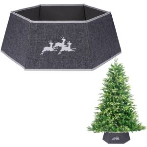 Shatchi 26.8Inch Christmas Tree Skirt Foldable Burlap Xmas Tree Stand Base Cover Collar Trunk Basket Ring for Tree Decorations in Grey Size: 1 Pack Grey 1 Pack Shatchi 26.8Inch Christmas Tree Skirt Foldable Burlap Xmas Tree Stand Base Cover Collar Trunk Basket Ring for Tree Decorations in Grey Size: 1 Pack Grey 1 Pack