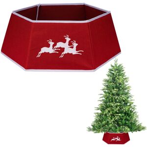 Shatchi 26.8Inch Christmas Tree Skirt Foldable Burlap Xmas Tree Stand Base Cover Collar Trunk Basket Ring for Tree Decorations in Red Size: 1 Pack Red 1 Pack Shatchi 26.8Inch Christmas Tree Skirt Foldable Burlap Xmas Tree Stand Base Cover Collar Trunk Basket Ring for Tree Decorations in Red Size: 1 Pack Red 1 Pack