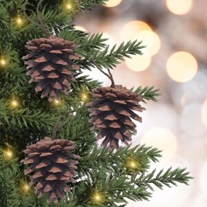 mysmartbuy Set of 12 Pinecone Christmas Tree Decorations with Hanging Loop - Festive Xmas Rustic Pine Cone Bauble Home Décor in Brown Brown mysmartbuy Set of 12 Pinecone Christmas Tree Decorations with Hanging Loop - Festive Xmas Rustic Pine Cone Bauble Home Décor in Brown Brown