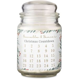 Personalised Memento Company Personalised Countdown Christmas Large Candle Jar in Off-White Off-White Personalised Memento Company Personalised Countdown Christmas Large Candle Jar in Off-White Off-White