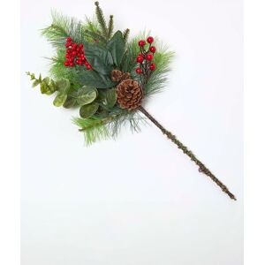 Homescapes Artificial Bouquet Winter Woodland & Eucalyptus Single Stem in Green Green Homescapes Artificial Bouquet Winter Woodland & Eucalyptus Single Stem in Green Green