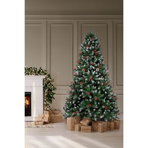 Neo 2.1 m 7 ft Christmas Xmas Tree Flocked Snowy Effect Fake Pine Cone Red Berries Metal Stand Flocked Tips in Dark Green Size: 7ft Dark Green 7ft Neo 2.1 m 7 ft Christmas Xmas Tree Flocked Snowy Effect Fake Pine Cone Red Berries Metal Stand Flocked Tips in Dark Green Size: 7ft Dark Green 7ft