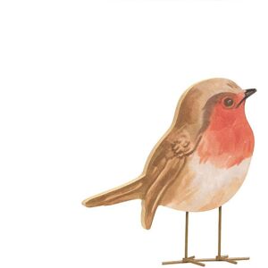 Melody Maison Rustic Wooden Freestanding Red Robin Christmas Ornament - 15cm in Brown Brown Melody Maison Rustic Wooden Freestanding Red Robin Christmas Ornament - 15cm in Brown Brown