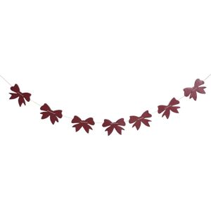Melody Maison Distressed Dark Red Wooden Bow Garland - 120cm (1.2m / 47.2') in Purple Purple Melody Maison Distressed Dark Red Wooden Bow Garland - 120cm (1.2m / 47.2') in Purple Purple