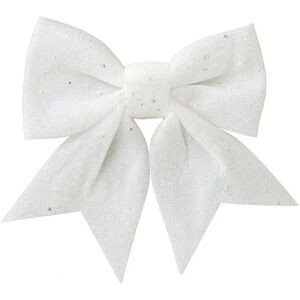 Melody Maison Set Of 4 White Glitter Christmas Bows White Melody Maison Set Of 4 White Glitter Christmas Bows White