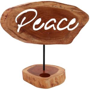 KDMD Candle Holder Sign - Peace in Brown Brown KDMD Candle Holder Sign - Peace in Brown Brown