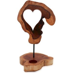 KDMD Candle Holder Sign - Heart Shape in Brown Brown KDMD Candle Holder Sign - Heart Shape in Brown Brown