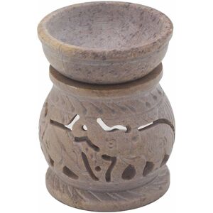 KDMD Small Soapstone Oil Burner 8cm - Elephant in Grey Grey KDMD Small Soapstone Oil Burner 8cm - Elephant in Grey Grey
