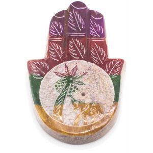 KDMD Soapstone Hamsa Incense Holder 9x6cm - Elephant & Palm Size: 9x6 cm Multicolor 9x6 cm KDMD Soapstone Hamsa Incense Holder 9x6cm - Elephant & Palm Size: 9x6 cm Multicolor 9x6 cm