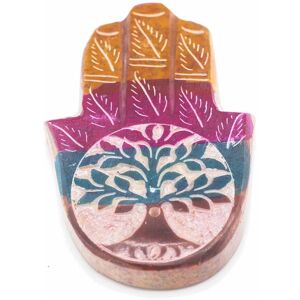 KDMD Soapstone Hamsa Incense Holder 9x6cm - Tree of Life Size: 9x6 cm Multicolor 9x6 cm KDMD Soapstone Hamsa Incense Holder 9x6cm - Tree of Life Size: 9x6 cm Multicolor 9x6 cm