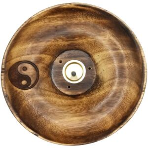 KDMD Incense Stick & Cone Burner Disc - Yin & Yang in Brown Brown KDMD Incense Stick & Cone Burner Disc - Yin & Yang in Brown Brown