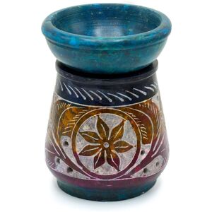 KDMD Small Coloured Soapstone Oil Burner 8cm - Flower Multicolor KDMD Small Coloured Soapstone Oil Burner 8cm - Flower Multicolor