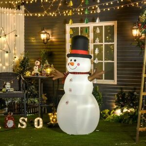 HOMCOM Giant Inflatable Snowman Christmas Decoration with LED Lights Multicolor HOMCOM Giant Inflatable Snowman Christmas Decoration with LED Lights Multicolor