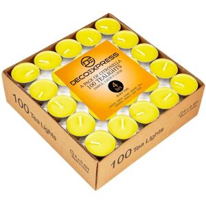 Deco Express Citronella Candles 4 Hours Pack of 100 in Yellow Yellow Deco Express Citronella Candles 4 Hours Pack of 100 in Yellow Yellow