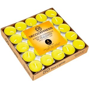 Deco Express Citronella Candles 4 Hours Pack of 50 in Yellow Yellow Deco Express Citronella Candles 4 Hours Pack of 50 in Yellow Yellow