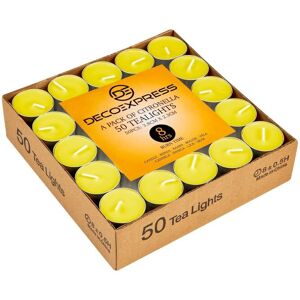 Deco Express Citronella Candles 8 Hours Pack of 50 in Yellow Yellow Deco Express Citronella Candles 8 Hours Pack of 50 in Yellow Yellow