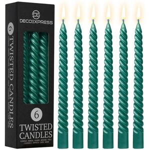 Deco Express 6 Hours Twisted Candles Pack of 6 in Bright Green Bright Green Deco Express 6 Hours Twisted Candles Pack of 6 in Bright Green Bright Green