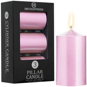 Deco Express Cylinder Candle Pack Of 3 in Rose Gold Rose Gold Deco Express Cylinder Candle Pack Of 3 in Rose Gold Rose Gold