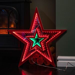 Samuel Alexander 47cm Light up Star Infinity Christmas Decoration with Red & Green LEDs Red Samuel Alexander 47cm Light up Star Infinity Christmas Decoration with Red & Green LEDs Red