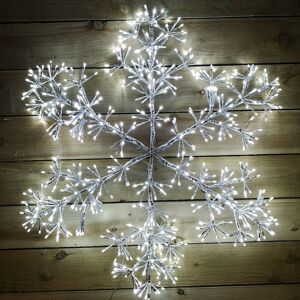 Samuel Alexander 90cm Light up Silver Starburst Christmas Snowflake Hanging Decoration with 660 White LEDs Silver Samuel Alexander 90cm Light up Silver Starburst Christmas Snowflake Hanging Decoration with 660 White LEDs Silver
