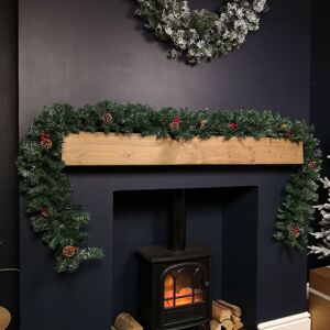 Samuel Alexander Premier 270cm (9ft) Christmas Garland Decoration With Red Berries & Cones in Green Green Samuel Alexander Premier 270cm (9ft) Christmas Garland Decoration With Red Berries & Cones in Green Green