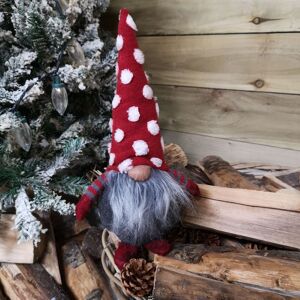 Samuel Alexander 32cm Festive Christmas Red & Grey Bearded Gonk with White Polka Dot Hat Red Samuel Alexander 32cm Festive Christmas Red & Grey Bearded Gonk with White Polka Dot Hat Red