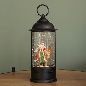 Samuel Alexander 29cm Dual Power LED Christmas Glitter Water Spinner Black Lantern Santa & Reindeer Scene Black Samuel Alexander 29cm Dual Power LED Christmas Glitter Water Spinner Black Lantern Santa & Reindeer Scene Black
