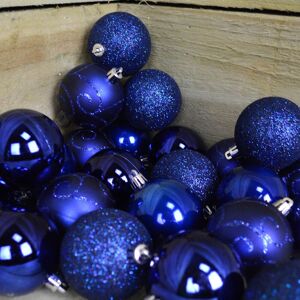 Samuel Alexander 24 Pack 60mm Multi Finish Shatter Proof Christmas Tree Baubles - Midnight Blue in Dark Blue Dark Blue Samuel Alexander 24 Pack 60mm Multi Finish Shatter Proof Christmas Tree Baubles - Midnight Blue in Dark Blue Dark Blue