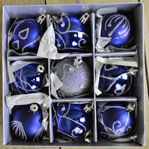 Samuel Alexander 9 Pack Premier 60mm Deluxe Glitter Christmas Tree Baubles - Midnight Blue in Dark Blue Dark Blue Samuel Alexander 9 Pack Premier 60mm Deluxe Glitter Christmas Tree Baubles - Midnight Blue in Dark Blue Dark Blue