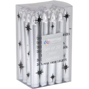 Premier Decorations Mini Metallic Silver Candles - Unscented 10cm (Pack of 20) Metallic Silver Premier Decorations Mini Metallic Silver Candles - Unscented 10cm (Pack of 20) Metallic Silver