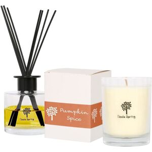 Nicola Spring Pumpkin Spice Candle & Diffuser Gift Set - 160g Jar + 200ml Diff in Clear Clear Nicola Spring Pumpkin Spice Candle & Diffuser Gift Set - 160g Jar + 200ml Diff in Clear Clear