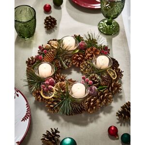 Dibor Citrus Spice Round Table Centrepiece Christmas Decoration Candle Holders Tealight Holder 30cm in Brown Brown Dibor Citrus Spice Round Table Centrepiece Christmas Decoration Candle Holders Tealight Holder 30cm in Brown Brown