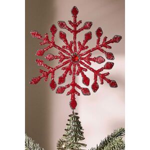 Dibor Red Beaded Snowflake Christmas Decorations Tree Topper Red Dibor Red Beaded Snowflake Christmas Decorations Tree Topper Red