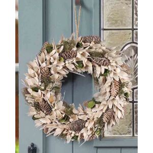 Dibor Luxury Islington Festive Decor Xmas Door Wreath Christmas Wreath 40cm in White White Dibor Luxury Islington Festive Decor Xmas Door Wreath Christmas Wreath 40cm in White White