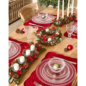 Dibor Set of 2 Roses Four Dinner Centrepiece Christmas Decoration Tealight Holder Candle Holders 35cm in Red Size: 2 Pack Red 2 Pack Dibor Set of 2 Roses Four Dinner Centrepiece Christmas Decoration Tealight Holder Candle Holders 35cm in Red Size: 2 Pack Red 2 Pack