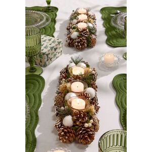 Dibor Set of 2 Silver Triple Table Centrepiece Christmas Decoration Candle Holders Tealight Holder 39cm in White Size: 2 Pack White 2 Pack Dibor Set of 2 Silver Triple Table Centrepiece Christmas Decoration Candle Holders Tealight Holder 39cm in White Size: 2 Pack White 2 Pack