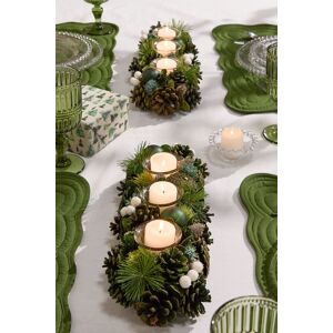 Dibor Set of 2 Woodland Green Triple Table Centrepiece Christmas Decoration Candle Holders Tealight Holder 39cm Size: 2 Pack Green 2 Pack Dibor Set of 2 Woodland Green Triple Table Centrepiece Christmas Decoration Candle Holders Tealight Holder 39cm Size: 2 Pack Green 2 Pack
