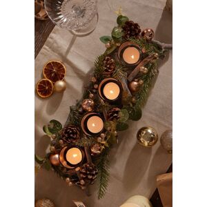 Dibor Set of 2 Rose Gold Sparkle Four Tealight Table Decoration Centrepiece Christmas Décor Candle Holders 40cm Size: 2 Pack Gold 2 Pack Dibor Set of 2 Rose Gold Sparkle Four Tealight Table Decoration Centrepiece Christmas Décor Candle Holders 40cm Size: 2 Pack Gold 2 Pack