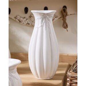 Dibor Traditional White Ceramic Tall Table Decor Flower Vase Size: Large White Large Dibor Traditional White Ceramic Tall Table Decor Flower Vase Size: Large White Large