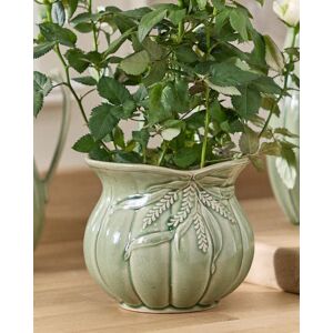 Dibor Traditional Green Ceramic Table Decor Plant Pot (H)14cm, (Dia)15cm Size: Small Green Small Dibor Traditional Green Ceramic Table Decor Plant Pot (H)14cm, (Dia)15cm Size: Small Green Small