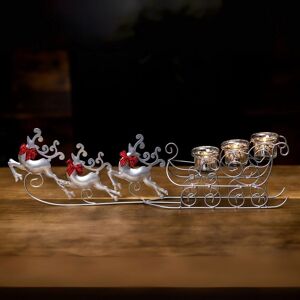 Marco Paul Christmas Reindeer Candle Holder- 3 Pillar Candles in Silver Silver Marco Paul Christmas Reindeer Candle Holder- 3 Pillar Candles in Silver Silver