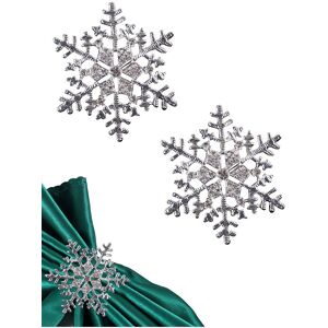 Neel Blue Snowflake Napkin Rings, Christmas Napkin Holder with Diamante Rhinestone in Silver Silver Neel Blue Snowflake Napkin Rings, Christmas Napkin Holder with Diamante Rhinestone in Silver Silver