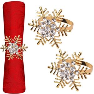 Neel Blue Gold Snowflakes Napkin Rings, Diamante Rhinestone Christmas Napkin Holder Gold Neel Blue Gold Snowflakes Napkin Rings, Diamante Rhinestone Christmas Napkin Holder Gold
