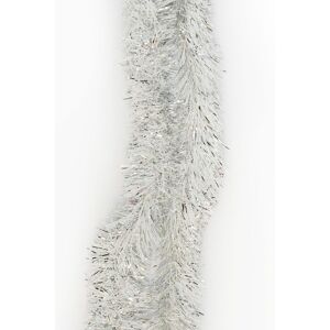 Neel Blue Chunky Christmas Tinsel Garland Shiny Metallic with White Xmas Tree Decor, 2m in Silver Silver Neel Blue Chunky Christmas Tinsel Garland Shiny Metallic with White Xmas Tree Decor, 2m in Silver Silver
