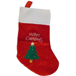 Neel Blue Red Velvet Christmas Stocking with Embroidered Xmas Tree & Merry Christmas Design Red Neel Blue Red Velvet Christmas Stocking with Embroidered Xmas Tree & Merry Christmas Design Red