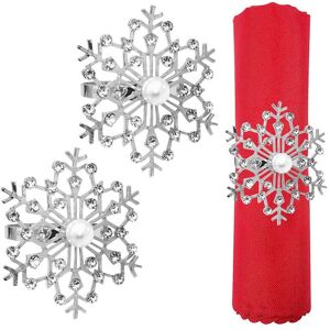 Neel Blue Snowflakes Napkin Rings, Faux Pearl with Diamante Rhinestone Christmas Napkin Holder - Silver, 6pcs in Silver Silver Neel Blue Snowflakes Napkin Rings, Faux Pearl with Diamante Rhinestone Christmas Napkin Holder - Silver, 6pcs in Silver Silver