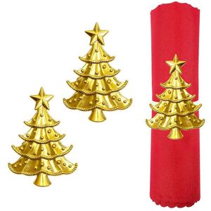 Neel Blue Tree Design Napkin Rings, Star-Topped Christmas Tree Napkin Holder - Gold, 6pcs in Gold Gold Neel Blue Tree Design Napkin Rings, Star-Topped Christmas Tree Napkin Holder - Gold, 6pcs in Gold Gold