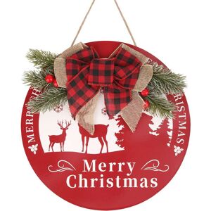 Neel Blue Rustic Merry Christmas Wooden Hanging Sign - 29.5cm Multicolor Neel Blue Rustic Merry Christmas Wooden Hanging Sign - 29.5cm Multicolor